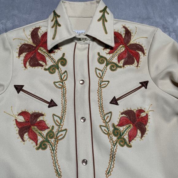 H Bar C Nevada Shirt 32 Vintage California Ranchwear Pearl Snap Rodeo Rockabilly - Picture 4 of 12